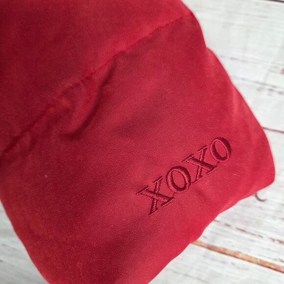 Womens Red Down Feather Puffer Coat M Cozy Warm Ski Snow Jacket Cabin Gorpcore - Picture 6 of 13